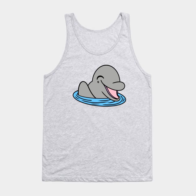 Cute happy dolphin greeting Tank Top by Andrew Hau